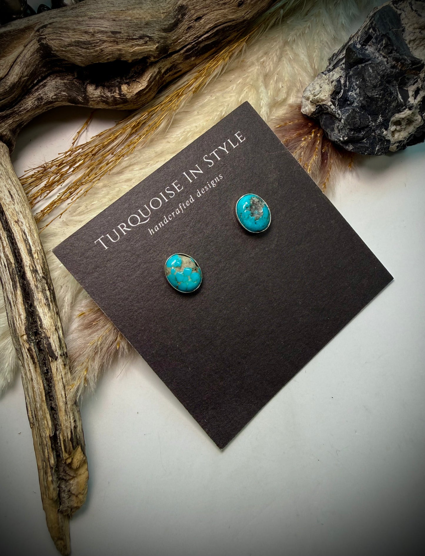 Nugget Kingman Turquoise Studs