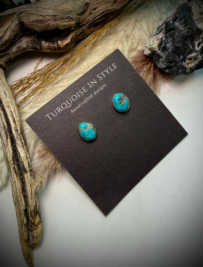 Nugget Kingman Turquoise Studs