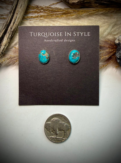 Nugget Kingman Turquoise Studs
