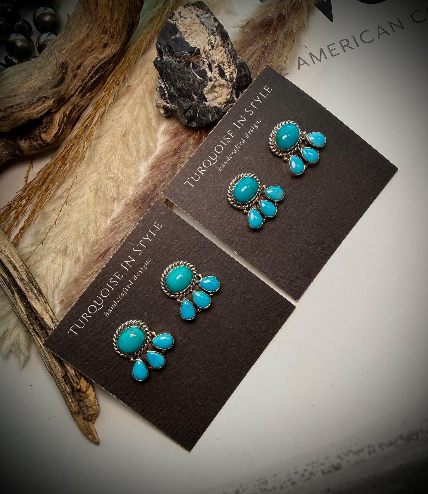 Sleeping Beauty Cluster Earrings