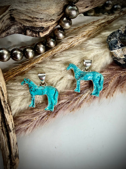 Turquoise Horse Pendants