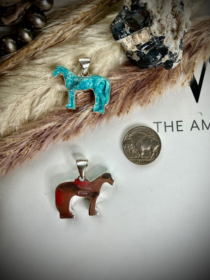 Turquoise Horse Pendants