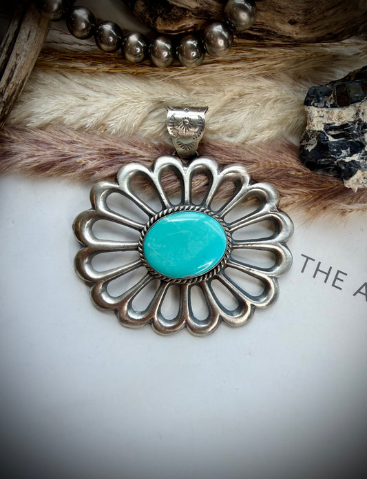 F. L. Begay Campitos Flower Pendant
