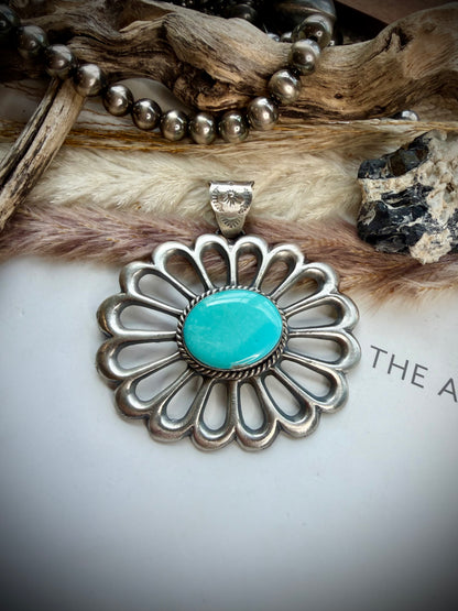 F. L. Begay Campitos Flower Pendant