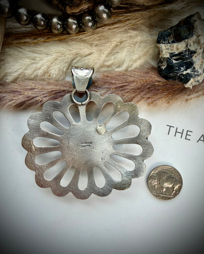 F. L. Begay Campitos Flower Pendant