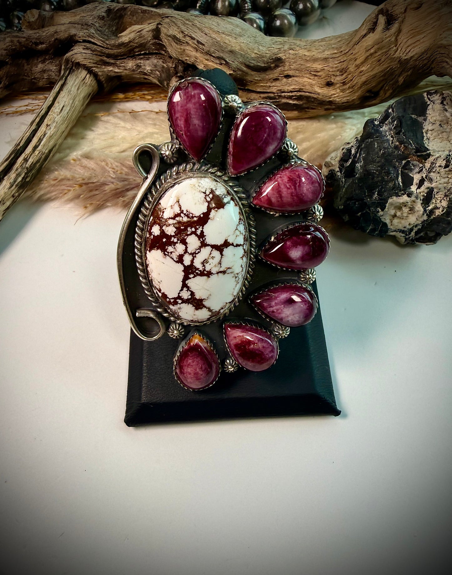 Purple Spiny& Wild Horse Adjustable Ring