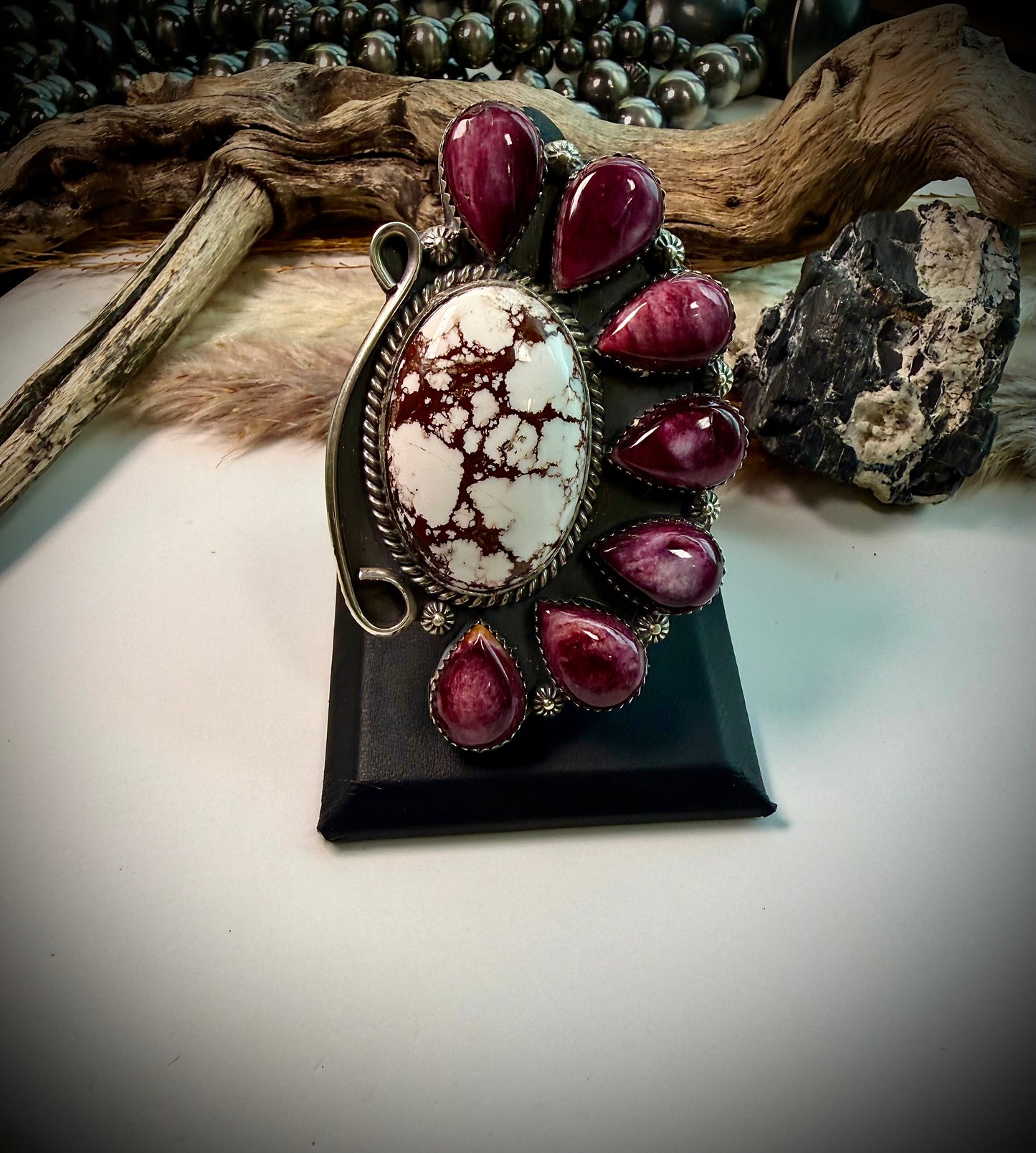 Purple Spiny& Wild Horse Adjustable Ring