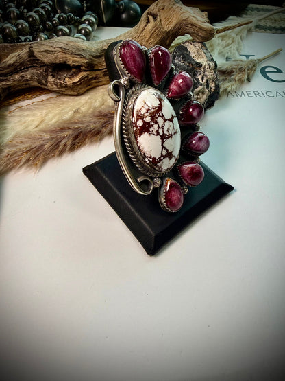 Purple Spiny& Wild Horse Adjustable Ring