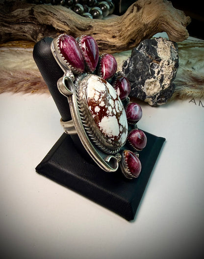 Purple Spiny& Wild Horse Adjustable Ring