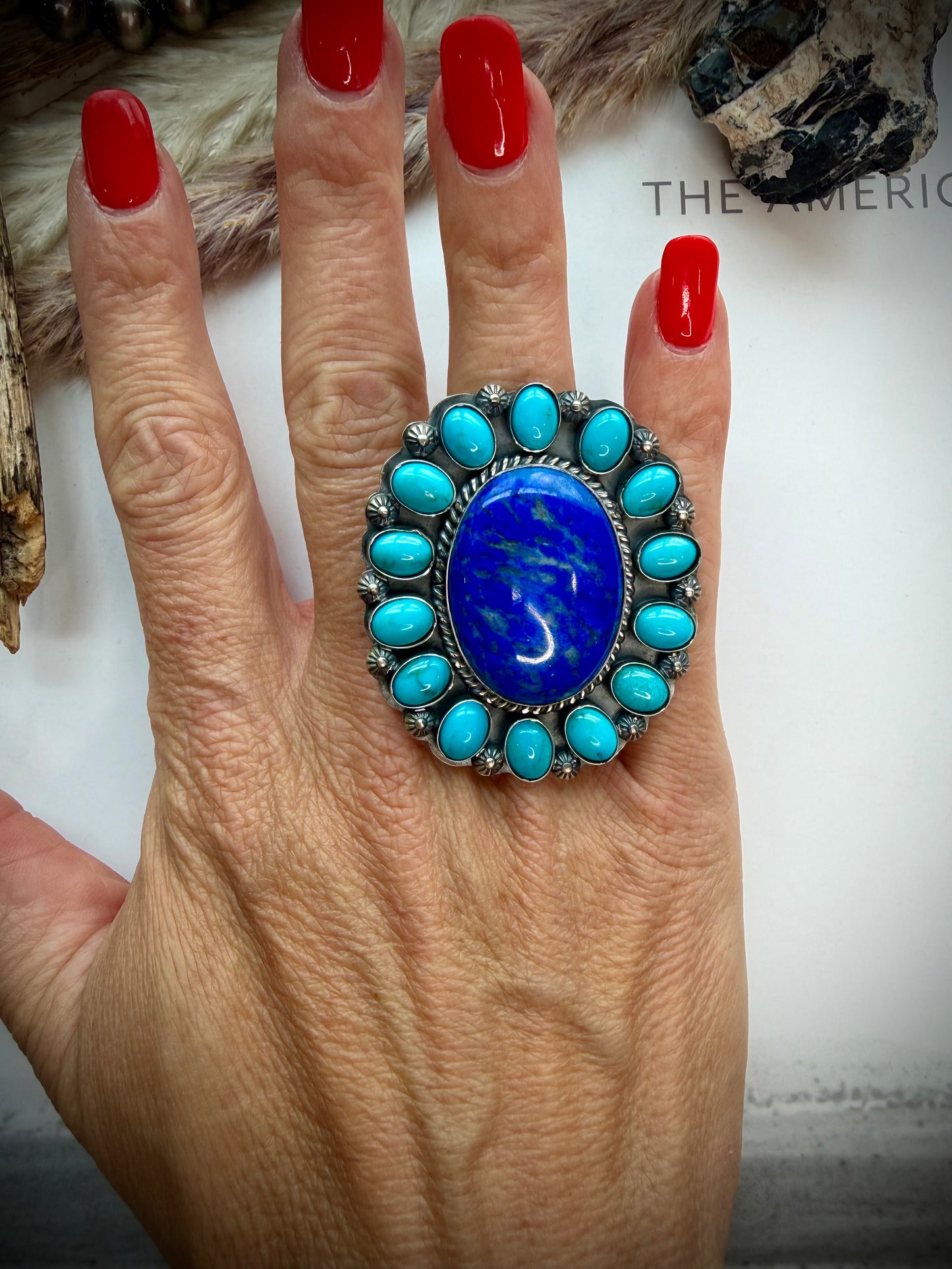 Sleeping Beauty & Lapis Sun Ring