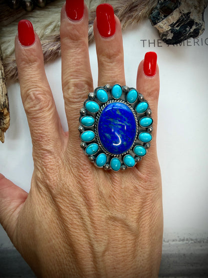 Sleeping Beauty & Lapis Sun Ring