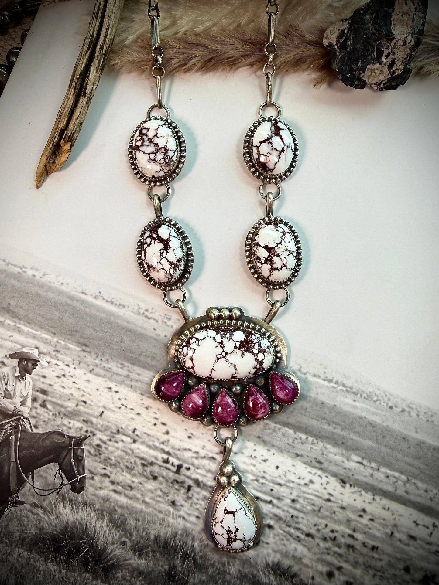 Purple Spiny & Wild Horse Necklace
