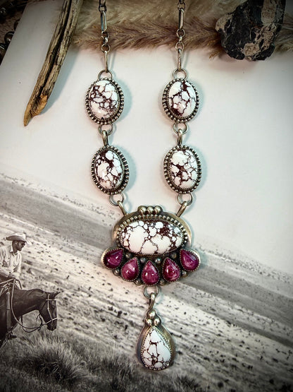 Purple Spiny & Wild Horse Necklace