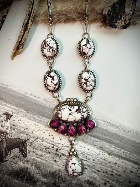 Purple Spiny & Wild Horse Necklace