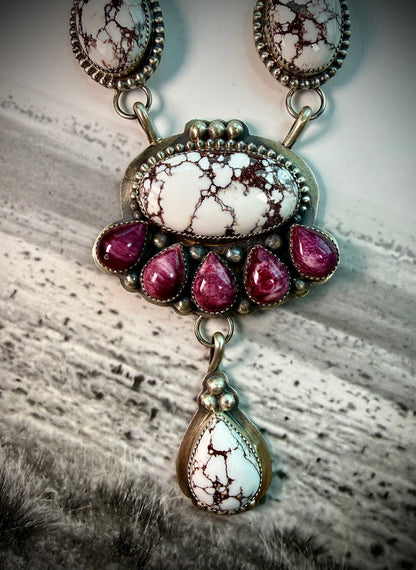 Purple Spiny & Wild Horse Necklace