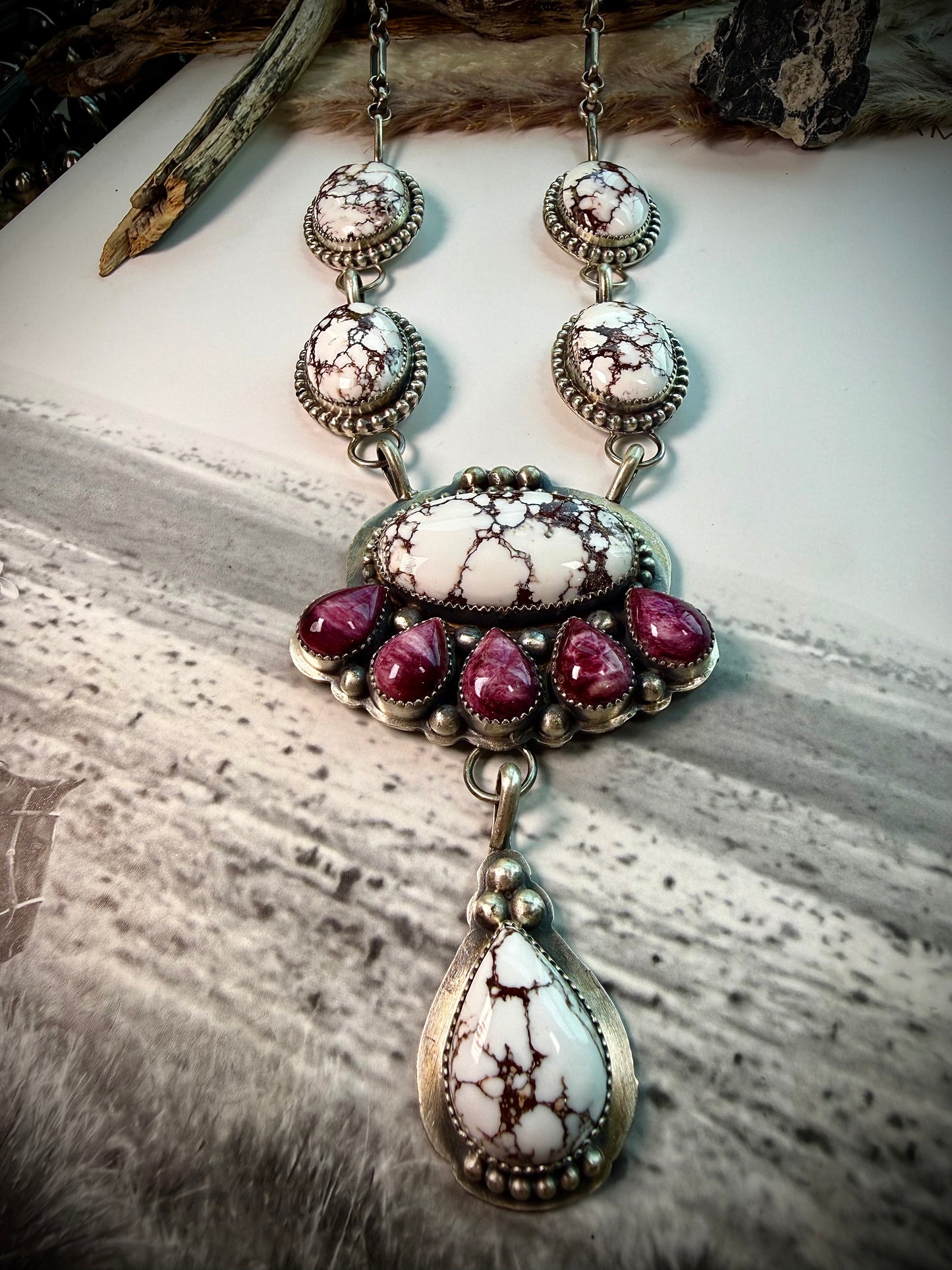 Purple Spiny & Wild Horse Necklace
