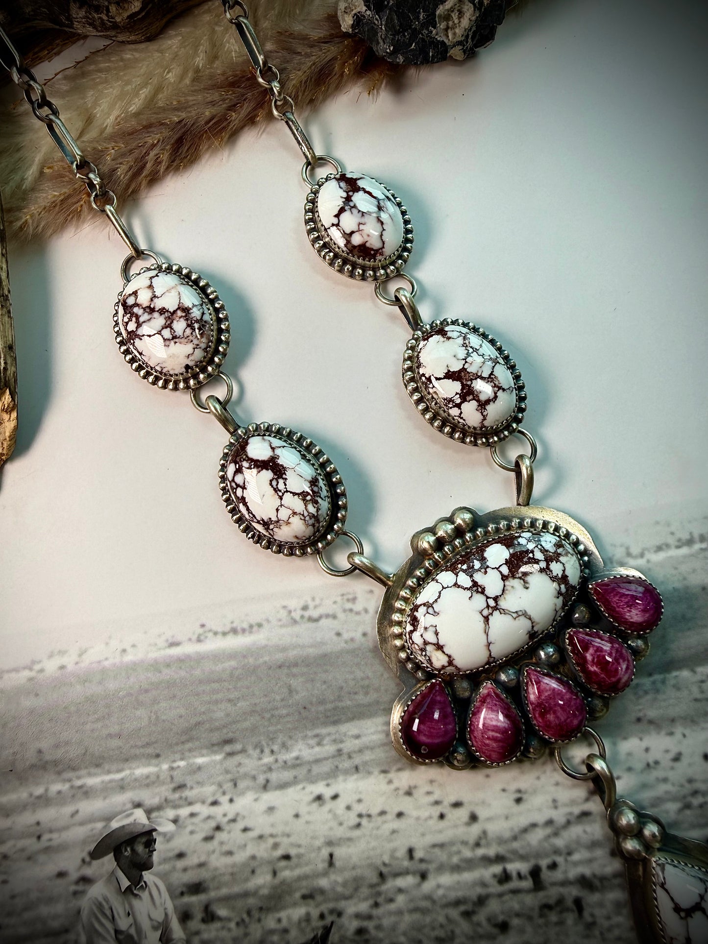 Purple Spiny & Wild Horse Necklace