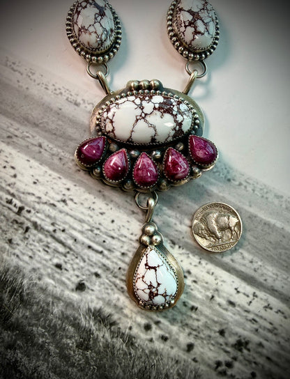 Purple Spiny & Wild Horse Necklace