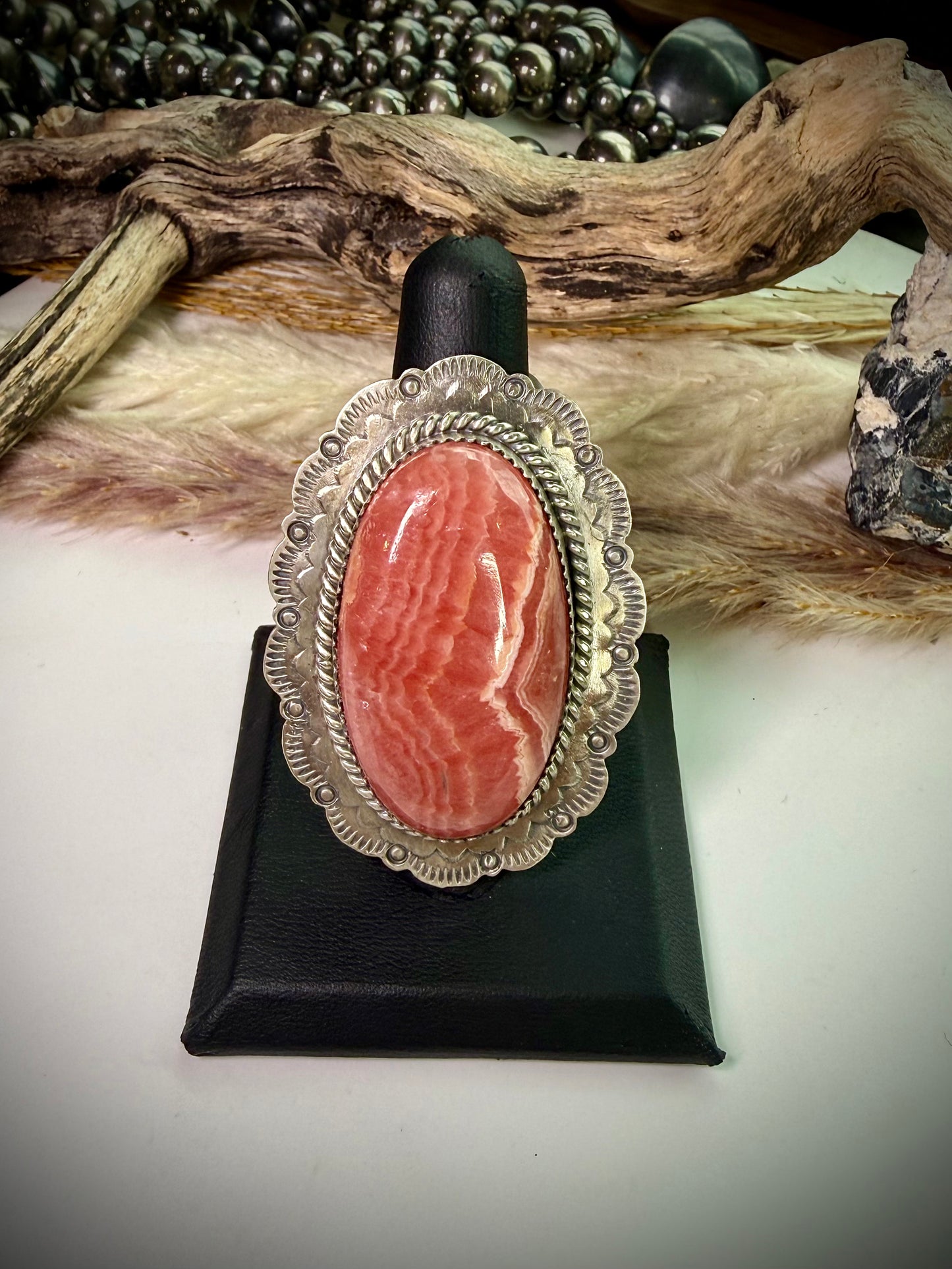 Adjustable Rhodocrosite Ring by Jeff Largo