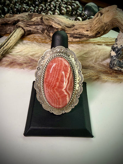 Adjustable Rhodocrosite Ring by Jeff Largo