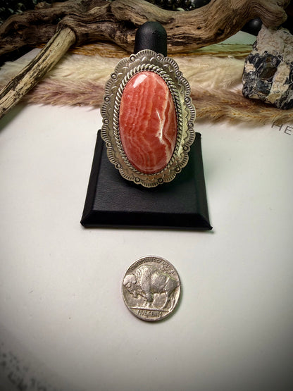 Adjustable Rhodocrosite Ring by Jeff Largo