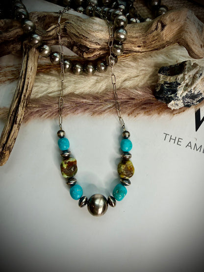 Mego's Favorite Palomino & Turquoise Necklace