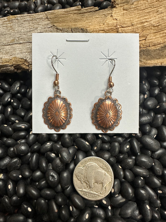 Copper Concho Earring
