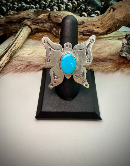 Prince Turquoise Butterfly Ring- Adjustable