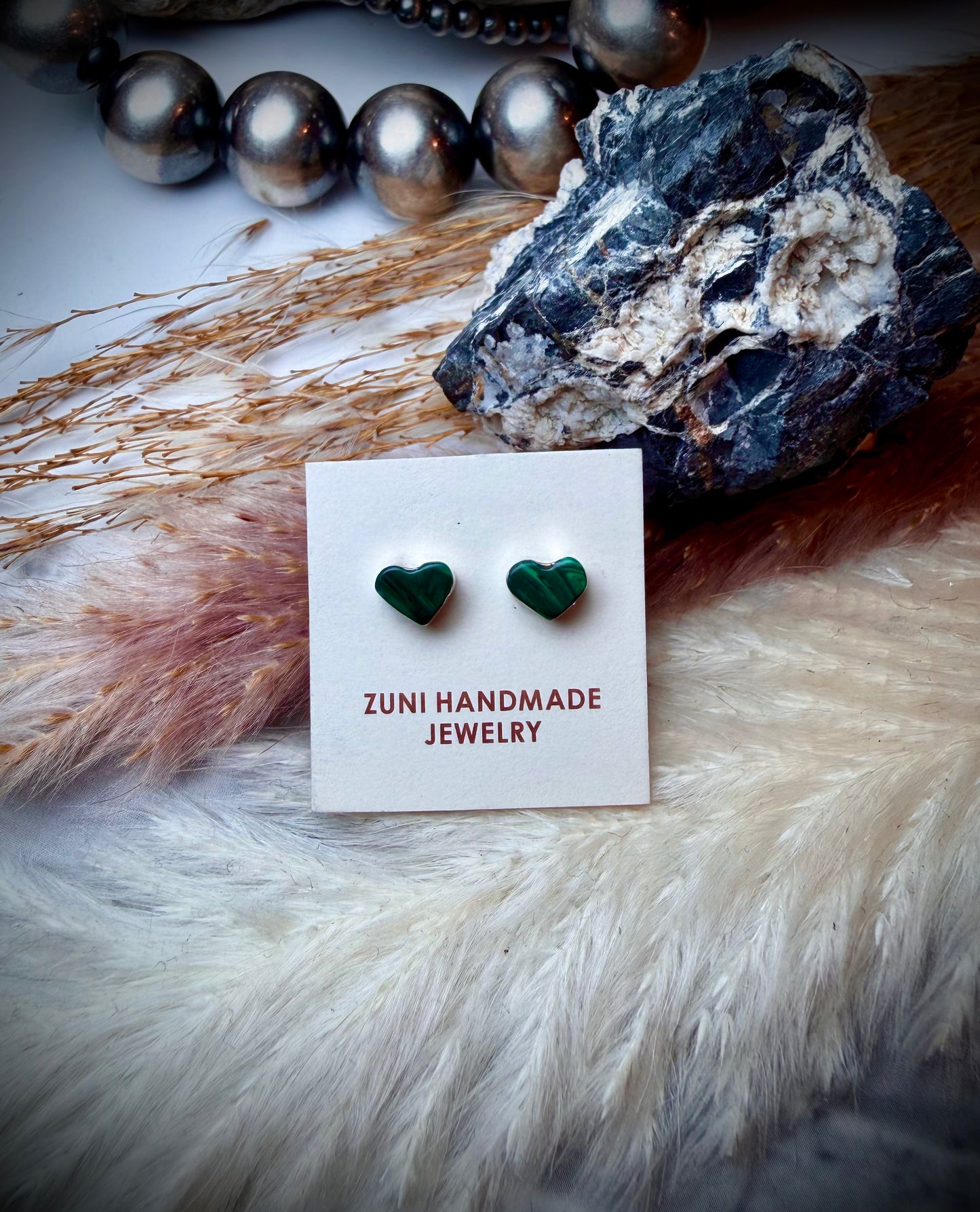 Zuni Heart Studs
