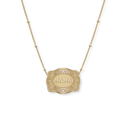 SpurWest Original Mini Buckle Necklace- Gold Mama