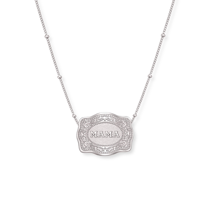 SpurWest Original Mini Buckle Necklace- Silver Mama