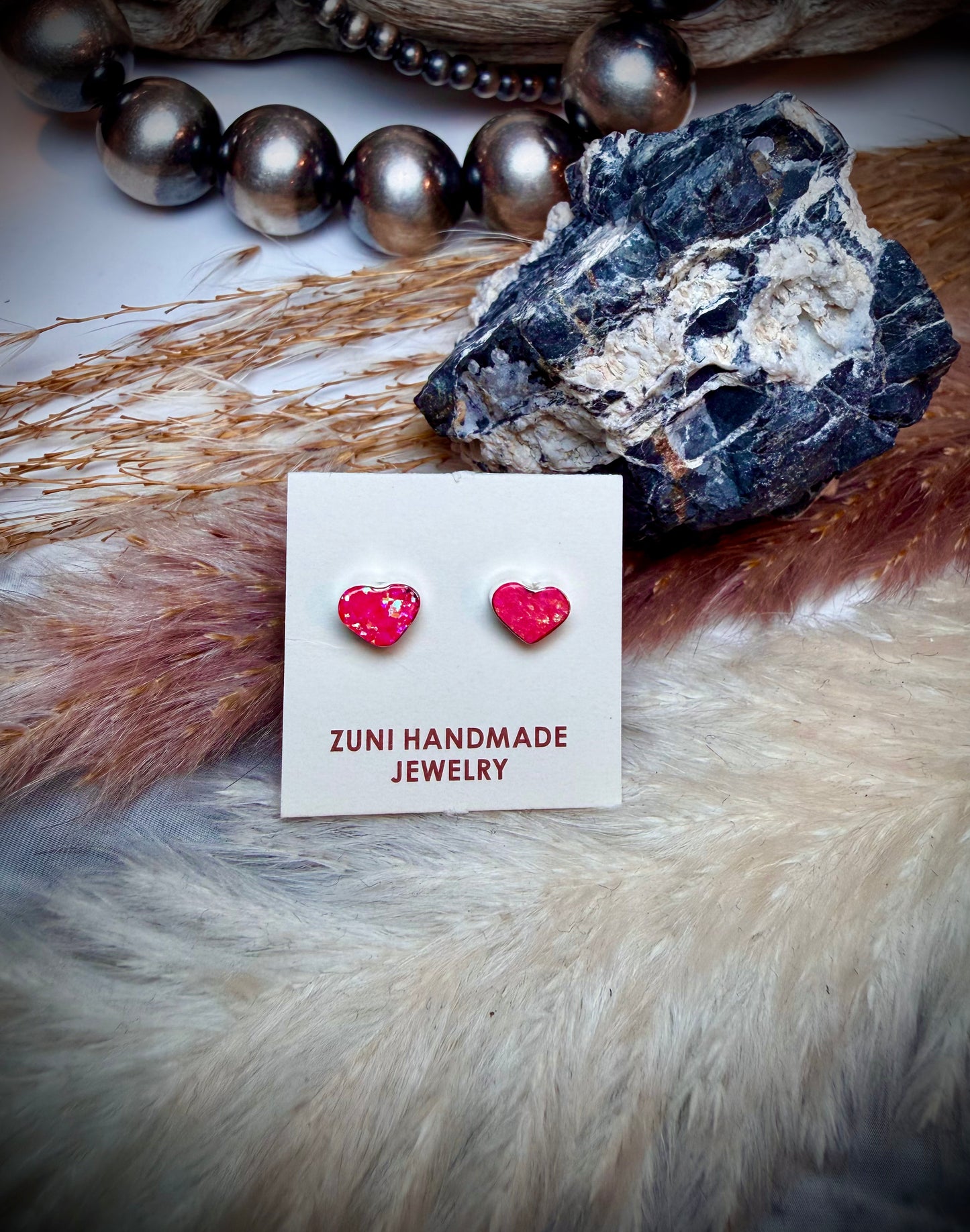 Zuni Heart Studs