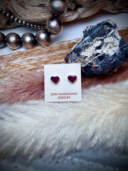 Zuni Heart Studs