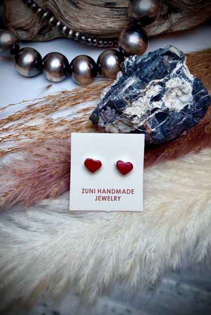 Zuni Heart Studs