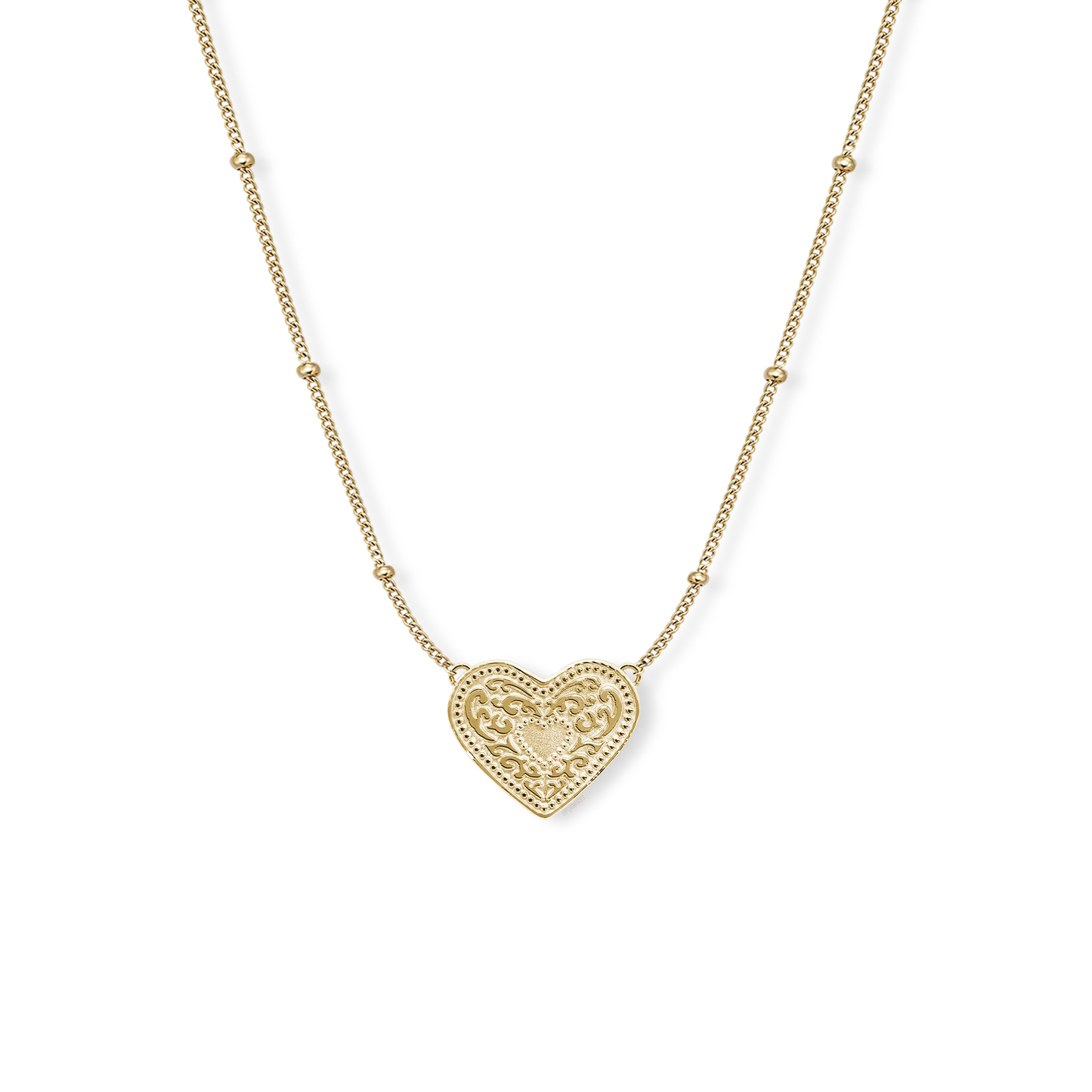 SpurWest Audrey Heart Necklace- Gold