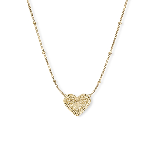 SpurWest Audrey Heart Necklace- Gold