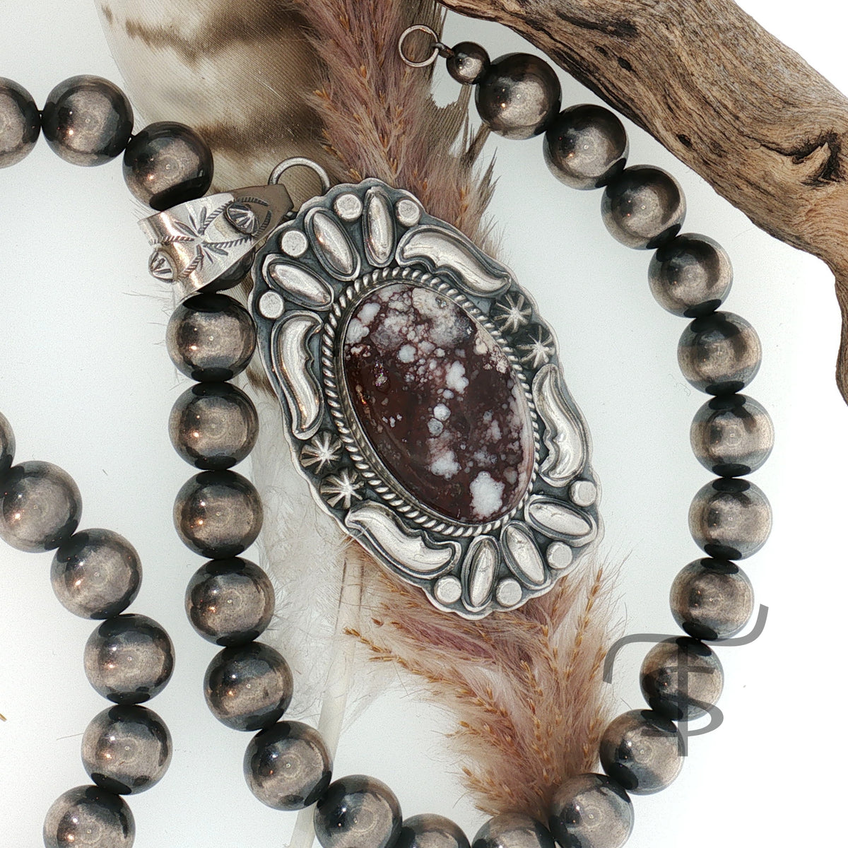 Earth and Silver Wave Pendant