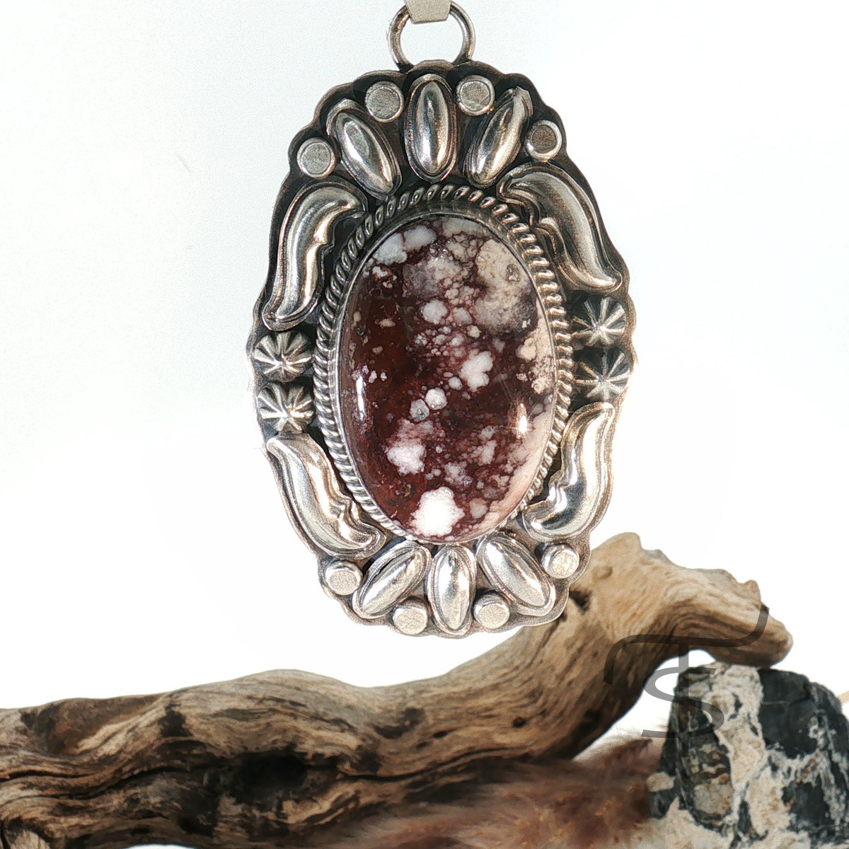 Earth and Silver Wave Pendant
