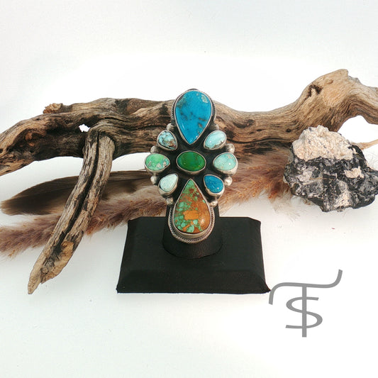 Multi Stone Adjustable Ring