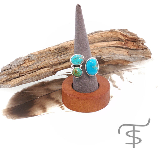 Three Stone Turquoise Ring