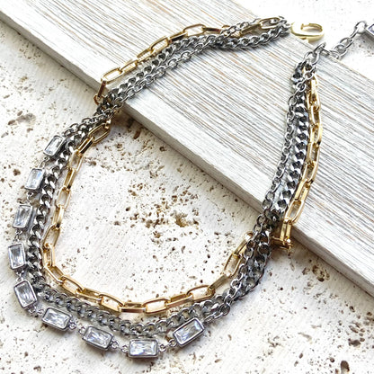 Mixed Metal Multi-Strand Necklace