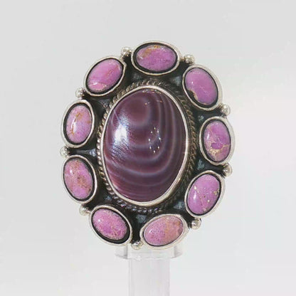Wampum & Phosphosiderite Ring- Adjustable