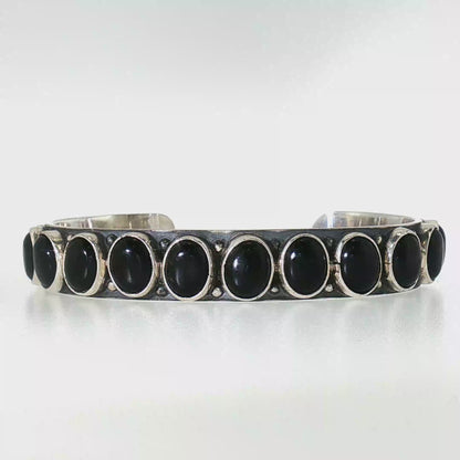 Federico Black Onyx Single Row Bracelet- Large "North to South"