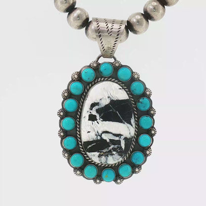 White Buffalo & Sleeping Beauty Pendant