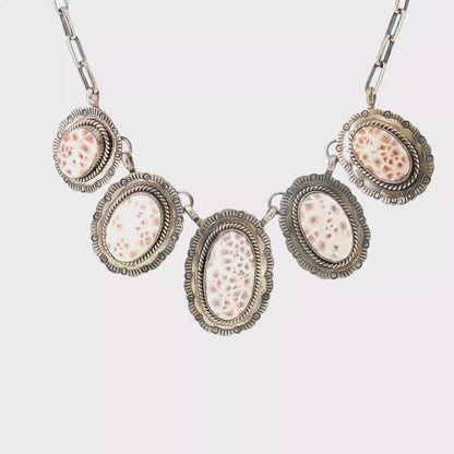 Jeff Largo Pink Natrolite Statement Necklace