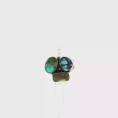 Three Stone Mixed Mine Ring- 8