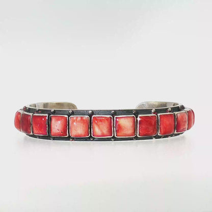 Federico Red Spiny Single Row Bracelet- 6 1/4"