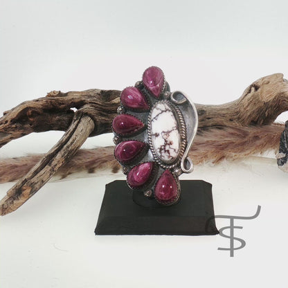 Wildhorse and Purple Half Sunburst Ring