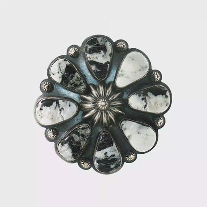 White Buffalo Cluster Ring- 9 1/2