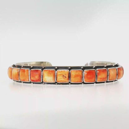 Federico Orange Spiny Single Row Bracelet- 7" wrist